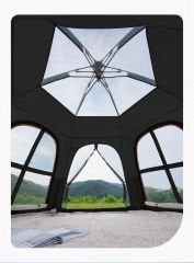 Shufa Tam Otomatik Su Ve Rüzgar Geçirmez Gölgelikli Altıgen Çadır Aile Çadırı 280*240*155 Cm (YEŞİL)