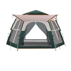 Shufa Tam Otomatik Su Ve Rüzgar Geçirmez Gölgelikli Altıgen Çadır Aile Çadırı 280*240*155 Cm (YEŞİL)
