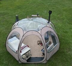 SHUFA  Tam Otomatik Şeffaf KUBBE Çadır, Yağmuru ve kar yağışı izlenebilir 400*400*200CM