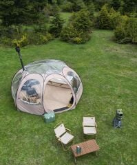 SHUFA  Tam Otomatik Şeffaf KUBBE Çadır, Yağmuru ve kar yağışı izlenebilir 400*400*200CM