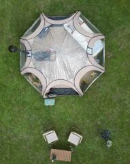 SHUFA  Tam Otomatik Şeffaf KUBBE Çadır, Yağmuru ve kar yağışı izlenebilir 400*400*200CM-ZP83-BEJ