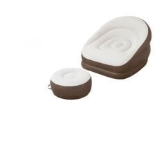 SHUFA Taşınabilir Tek Kişilik Şişme Koltuk (Ayak Dayama ve El Pompası Dahil)