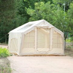 SHUFA Galaksi Serisi Bej Renk 8 m² Şişme Kamp Çadırı – 4 Mevsim – Geniş & Şeffaf Tavanlı – 315x250x220 cm-ZP86