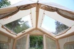 SHUFA Galaksi Serisi Bej Renk 8 m² Şişme Kamp Çadırı – 4 Mevsim – Geniş & Şeffaf Tavanlı – 315x250x220 cm-ZP86