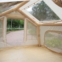 SHUFA Galaksi Serisi Bej Renk 8 m² Şişme Kamp Çadırı – 4 Mevsim – Geniş & Şeffaf Tavanlı – 315x250x220 cm-ZP86