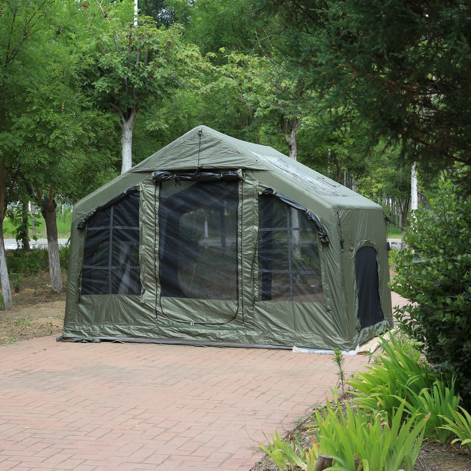 SHUFA Galaksi Serisi YEŞİL| 8 m² Şişme Kamp Çadırı – 4 Mevsim – Geniş & Şeffaf Tavanlı – 315x250x220 cm