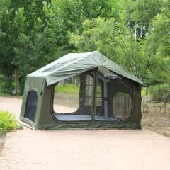 SHUFA Galaksi Serisi YEŞİL| 8 m² Şişme Kamp Çadırı – 4 Mevsim – Geniş & Şeffaf Tavanlı – 315x250x220 cm