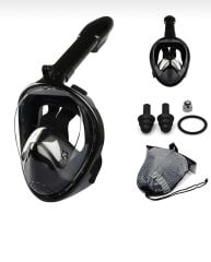 SHUFA S/M Beden Siyah Dalış Maskesi Tam Yüz Full Face Şnorkel Anti Sızıntı Ekipmanları 360 Görüntü Slikon(Kopya)