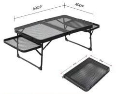 Taşınabilir Katlanır Kamp Masası – Hafif, Dayanıklı, File Yüzeyli Outdoor Piknik Masası