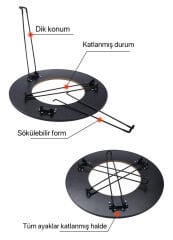 Taşınabilir Katlanır Mangal Masası - Kamp ve Piknik için
