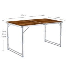 Taşınabilir Kalınlaştırılmış Alüminyum Alaşımlı Katlanır Kamp Masası - Kamp ve Outdoor İçin Hafif ve Dayanıklı