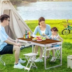 Taşınabilir Kalınlaştırılmış Alüminyum Alaşımlı Katlanır Kamp Masası - Kamp ve Outdoor İçin Hafif ve Dayanıklı